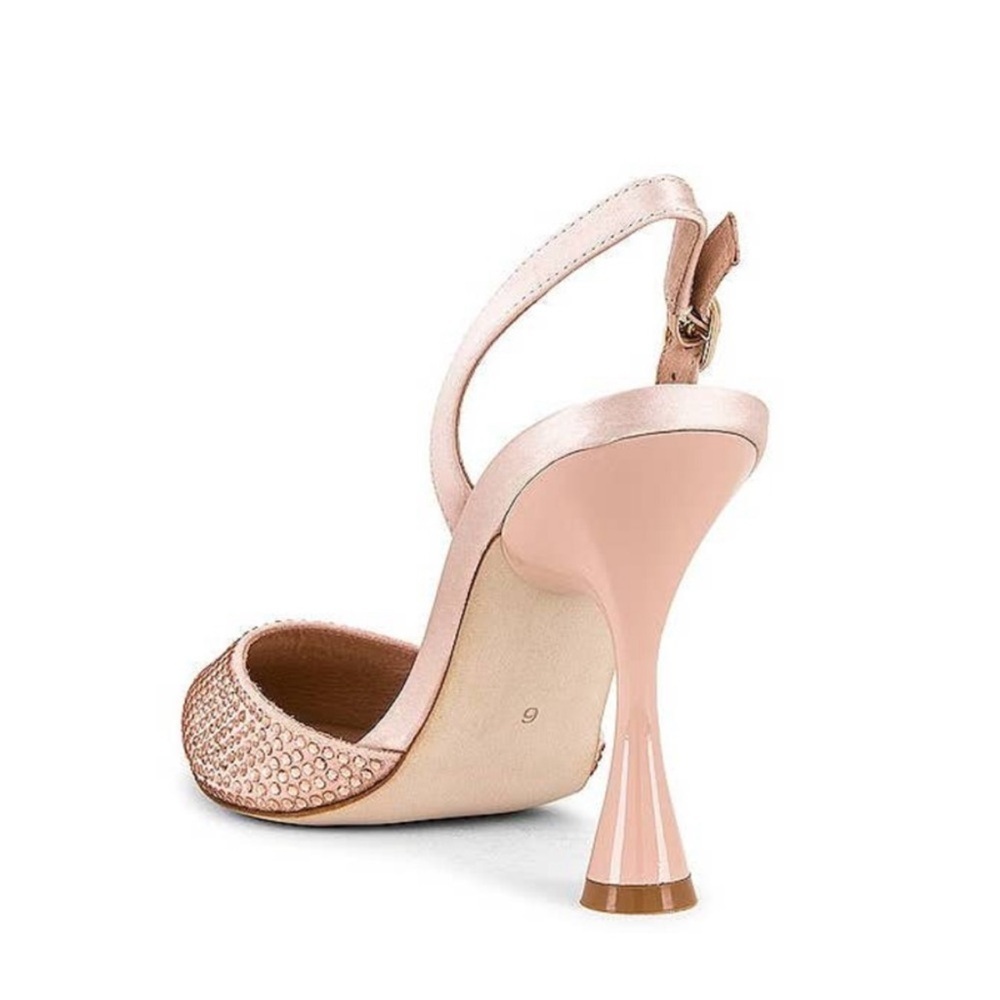 Jeffrey Campbell Zivote Slingback Pump Heels Light Pink Rose Satin Size 9.5 - Picture 4 of 8